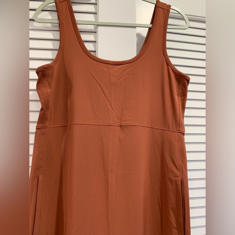 NWOT Athleta The Passenger wide leg jumpsuit brick orange size small - Picture 4 of 9